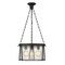 Z-Lite Cape Harbor Pendant, 3-Light, 18 In.W x 10 In.H, Matte Black/Water hammered 7503P18-MB - alternate 1